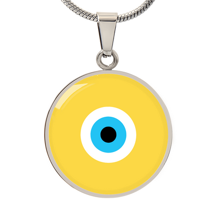 Evil Eye Necklace | Yellow Amulet  | Free Shipping