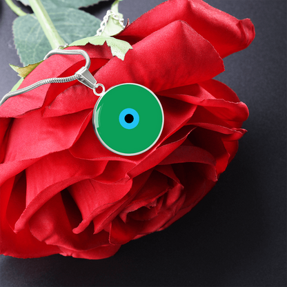 Evil Eye Necklace | Green Amulet |  Signature Design | Free Shipping