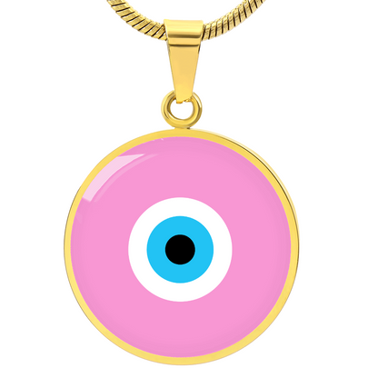 Evil Eye Necklace | Soft Pink Amulet  | Free Shipping