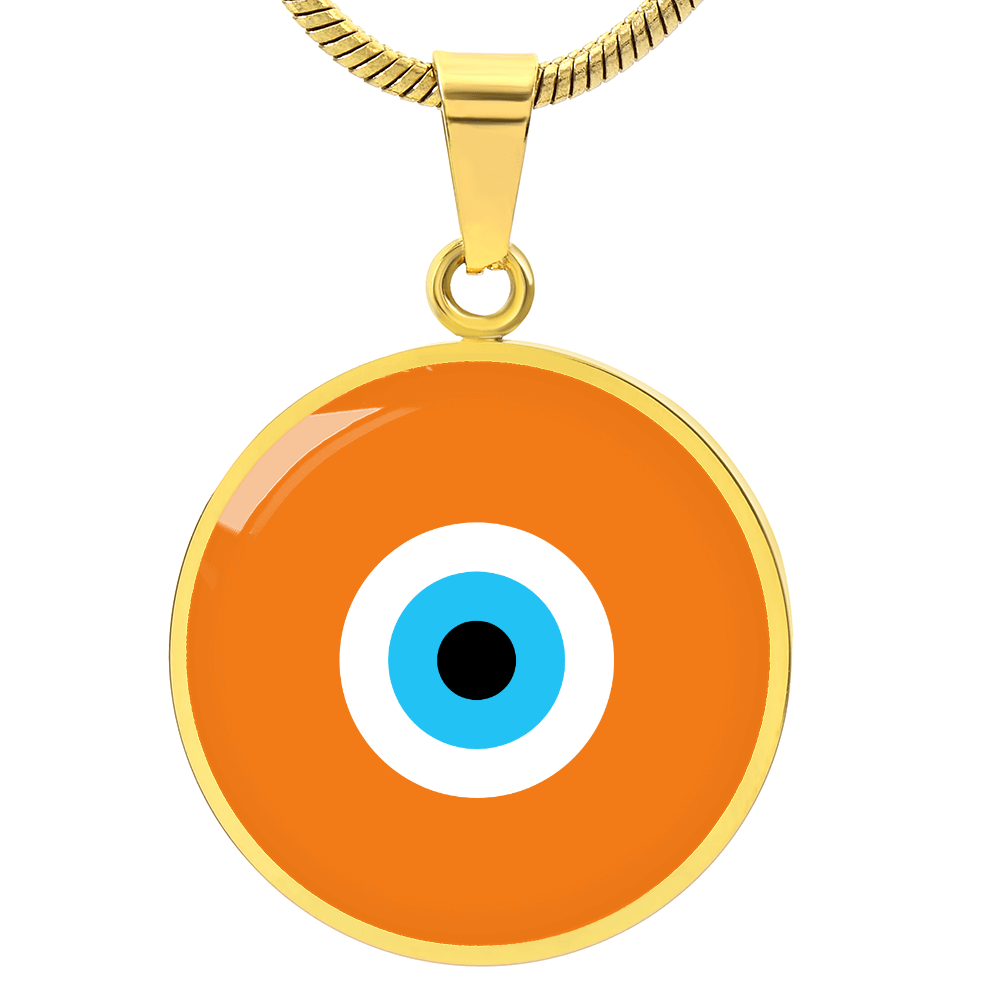 Evil Eye Necklace | Orange Amulet | Free Shipping
