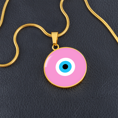 Evil Eye Necklace | Soft Pink Amulet  | Free Shipping