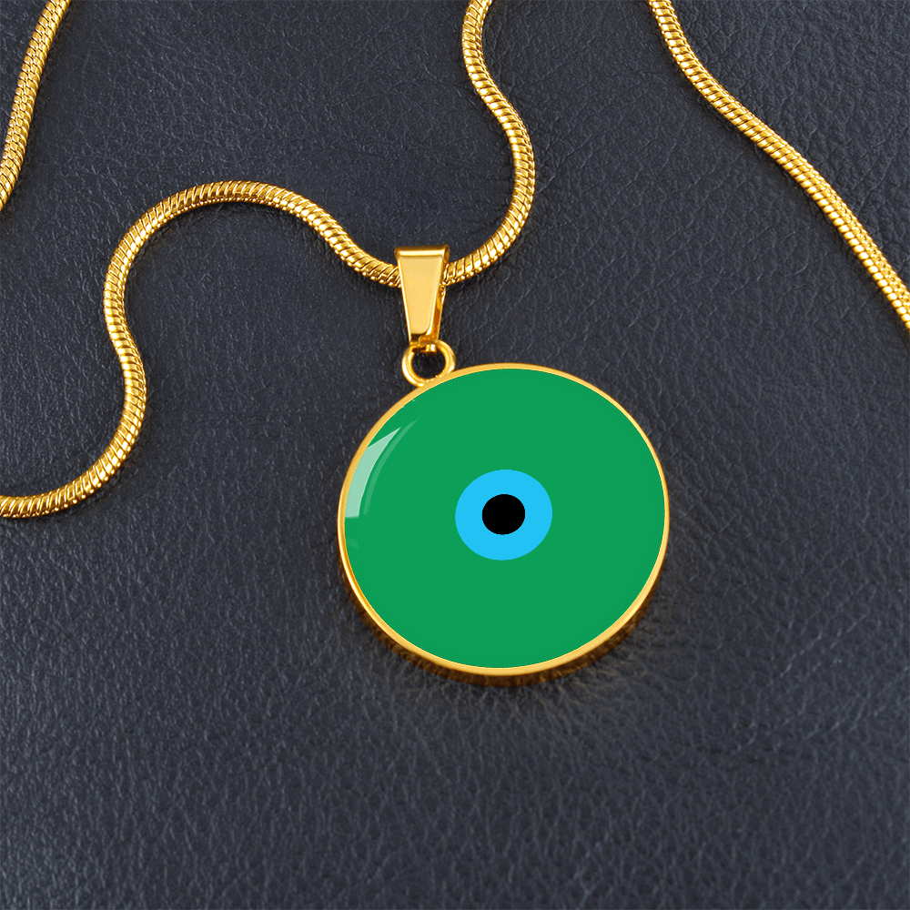 Evil Eye Necklace | Green Amulet |  Signature Design | Free Shipping