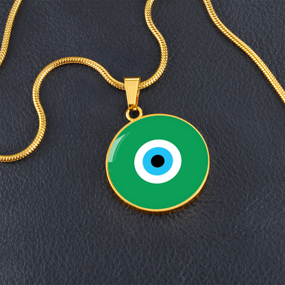 Evil Eye Necklace | Green Amulet | Free Shipping