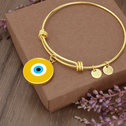 Evil Eye Bracelet | Gold Amulet |  Signature Design | Free Shipping
