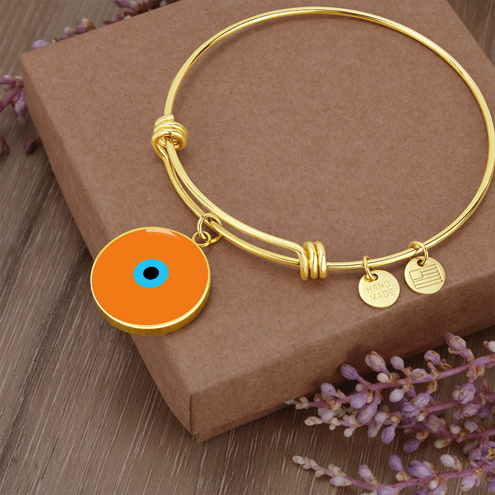Evil Eye Bracelet | Orange Amulet |  Signature Design | Free Shipping