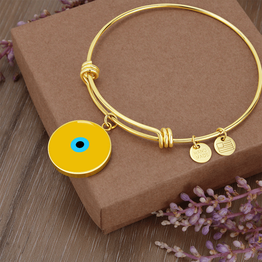 Evil Eye Bracelet | Gold Amulet |  Signature Design | Free Shipping