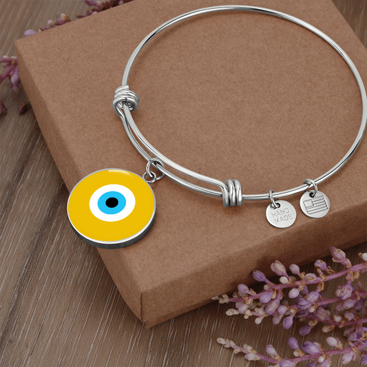 Evil Eye Bracelet | Gold Amulet |  Signature Design | Free Shipping