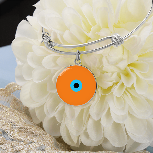 Evil Eye Bracelet | Orange Amulet |  Signature Design | Free Shipping