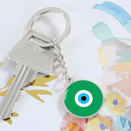 Evil Eye Keychain | Green Amulet | Free Shipping
