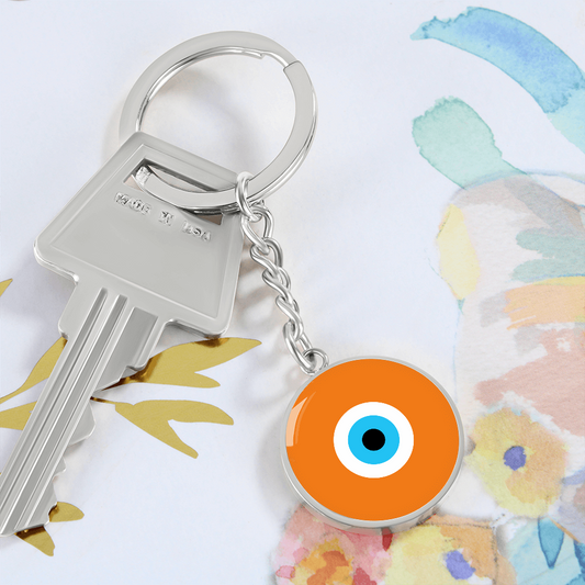 Evil Eye Keychain | Orange Amulet | Free Shipping