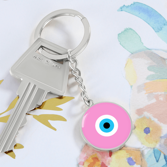 Evil Eye Keychain | Soft Pink Amulet | Free Shipping