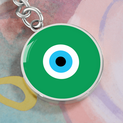 Evil Eye Keychain | Green Amulet | Free Shipping