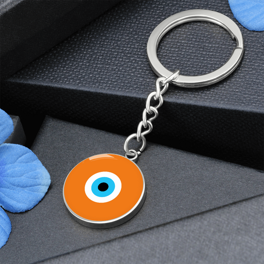 Evil Eye Keychain | Orange Amulet | Free Shipping
