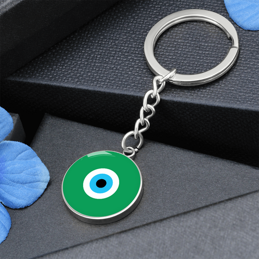 Evil Eye Keychain | Green Amulet | Free Shipping