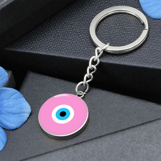 Evil Eye Keychain | Soft Pink Amulet | Free Shipping