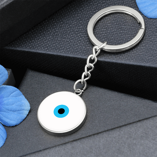 Evil Eye Keychain | White Amulet | Free Shipping