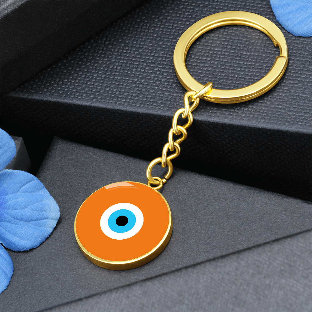 Evil Eye Keychain | Orange Amulet | Free Shipping