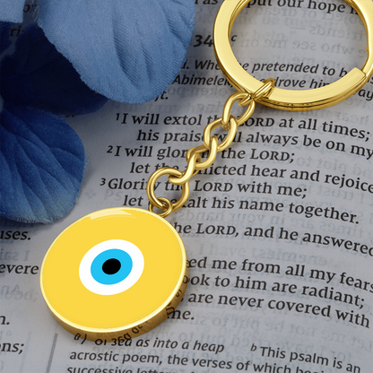 Evil Eye Keychain | Yellow Amulet |  Signature Design | Free Shipping