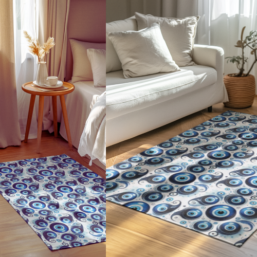 Evil Eye Area Rug, Evil Eye Room Rug, 3 sizes, ships from USA