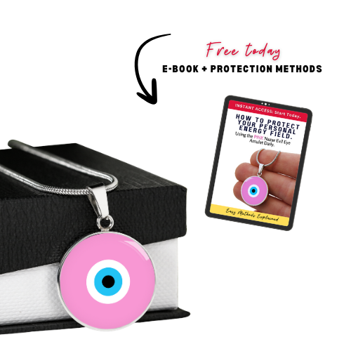 Evil Eye Necklace | Soft Pink | Free Shipping