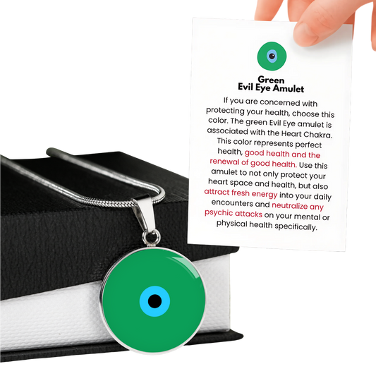 Evil Eye Necklace | Green Amulet |  Signature Design | Free Shipping