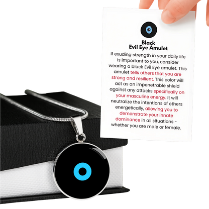 Evil Eye Necklace | Black Amulet |  Signature Design | Free Shipping