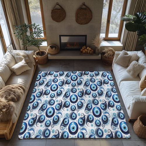 Evil Eye Area Rug, Evil Eye Room Rug, 3 sizes, ships from USA