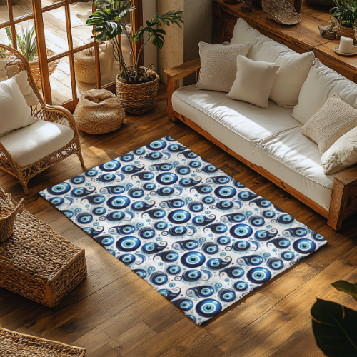 Evil Eye Area Rug, Evil Eye Room Rug, 3 sizes, ships from USA